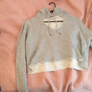Grey cropped hoodie